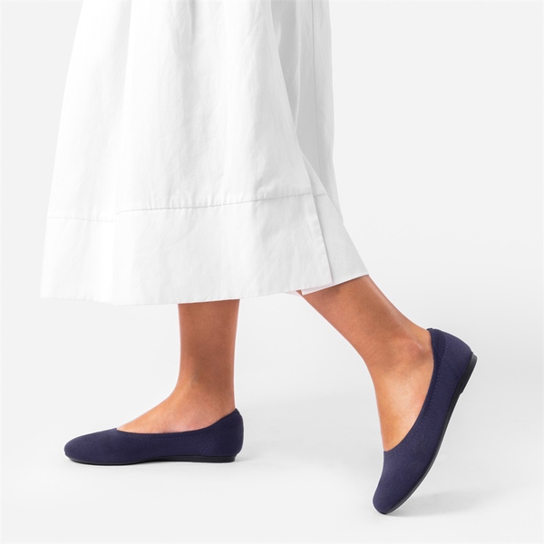 Comfortable Arch Support Knit Ballet Flats - NAVY - 2